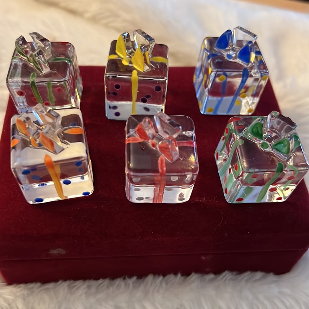 GODINGER CRYSTAL Gift Place Card Holders with the original box